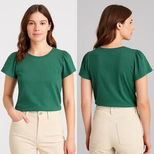 J Crew Women’s‎ Organic Slub Flutter Shoulder Top Shirt